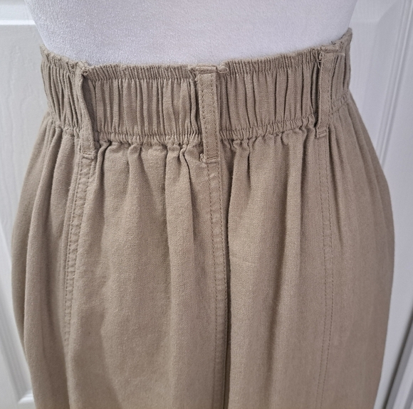 Vintage Erika Linen Button Up Midi Skirt With Detailed Hem - Picture 3 of 10